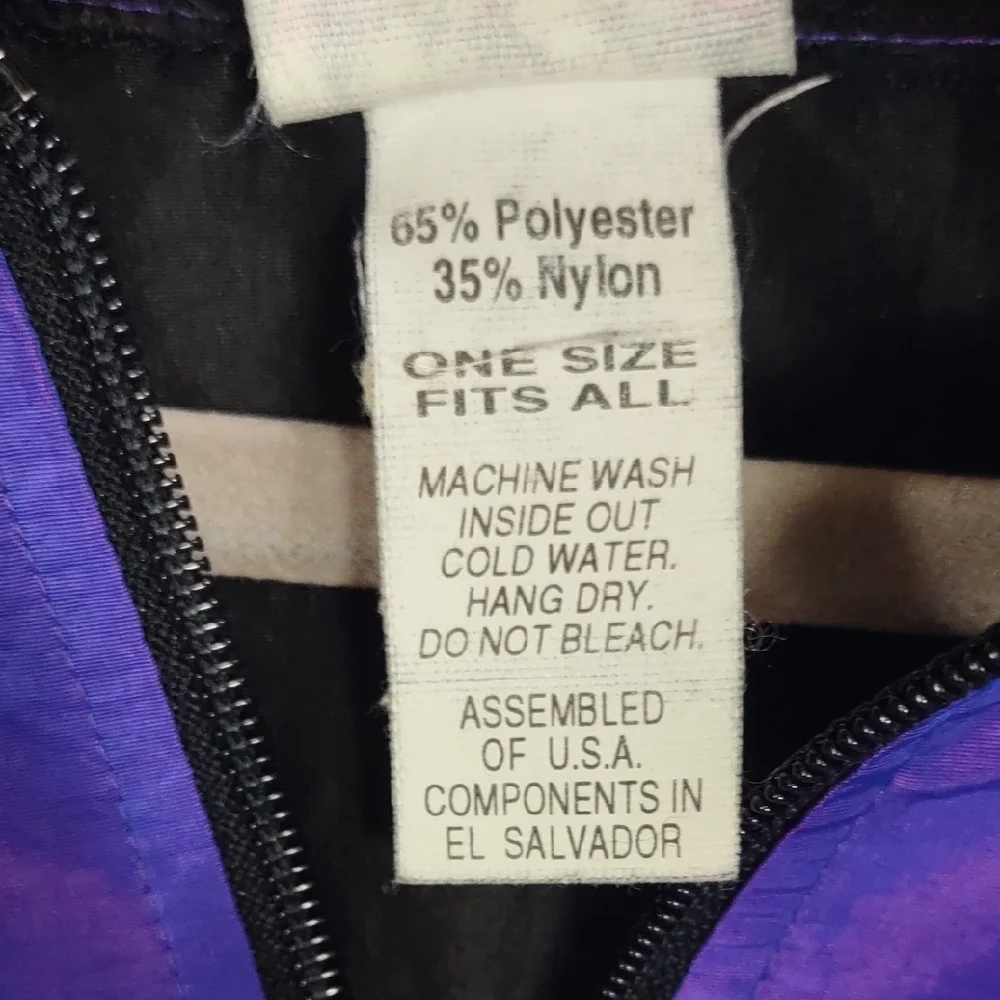 Vintage Surf Style, Purple and Black Windbreaker Jacket - Picture 4 of 17